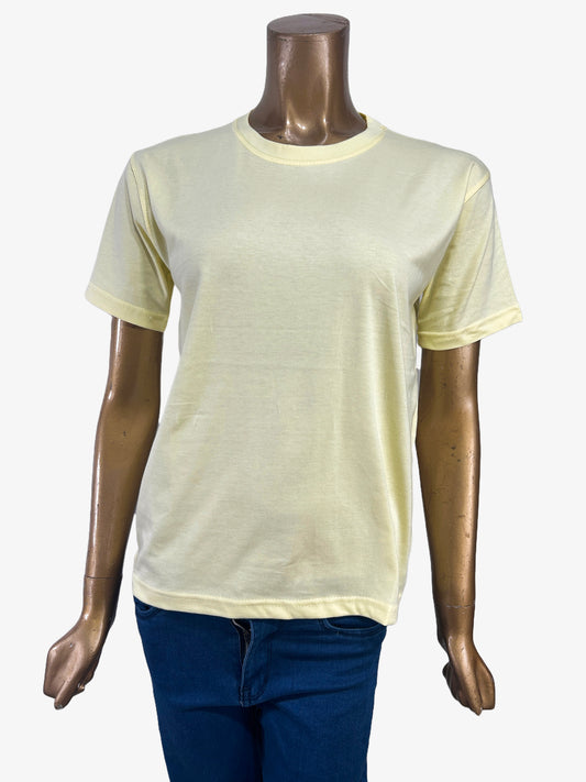 Crew Neck T-Shirt for Women Yellow