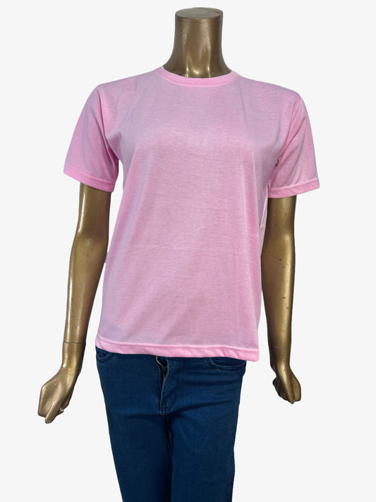 Crew Neck T-Shirt for Women Baby Pink