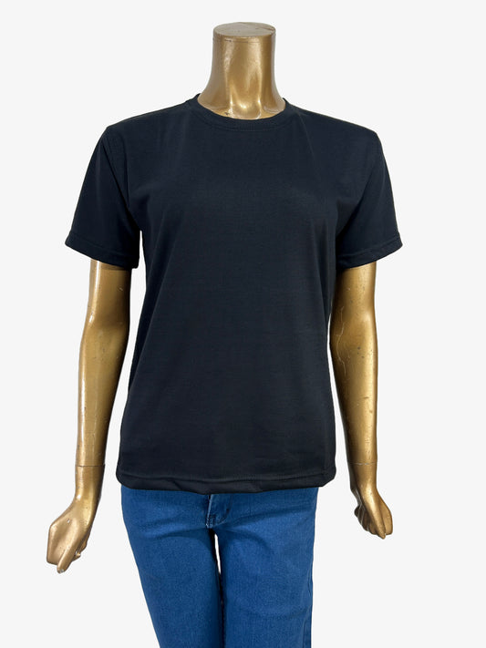 Crew Neck T-Shirt for Women Black