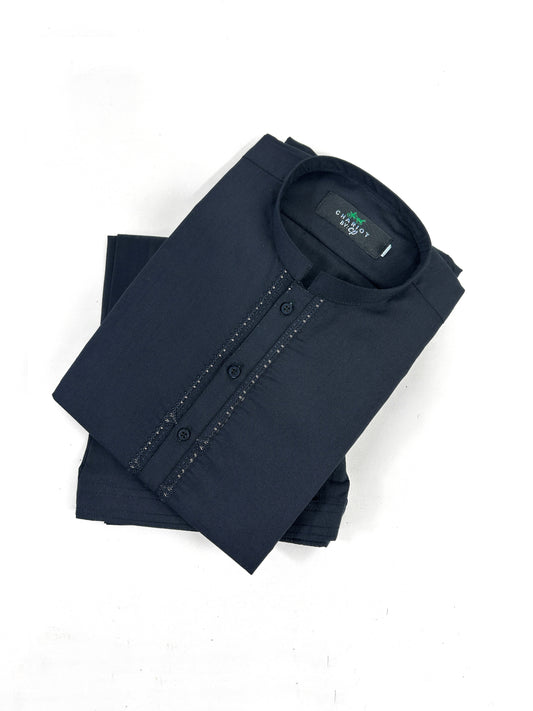828/3-09 Men's Kameez Shalwar Stitched Suit Shaded Blue
