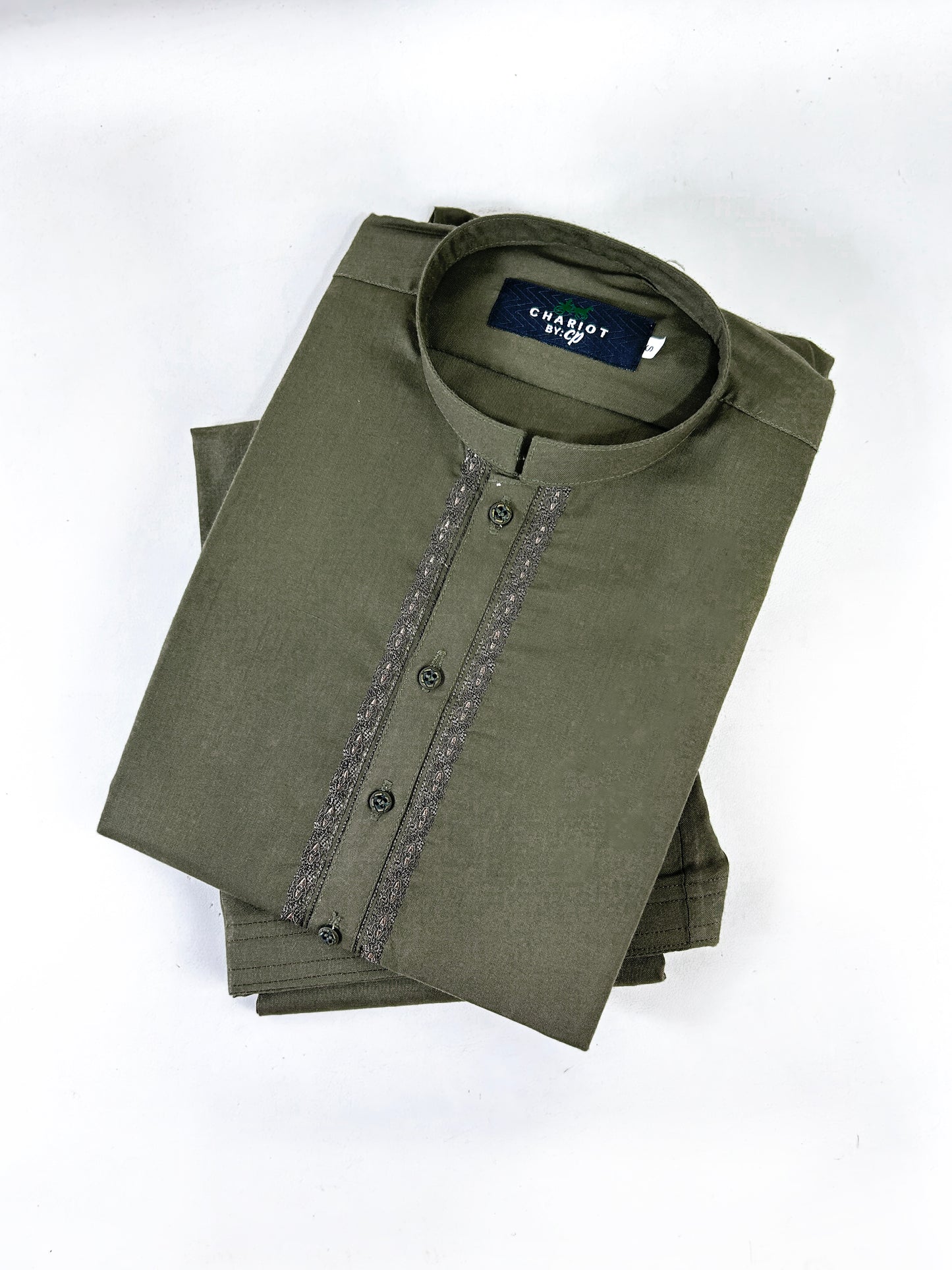 828/3-12 Men's Kameez Shalwar Stitched Suit Mehdi Green