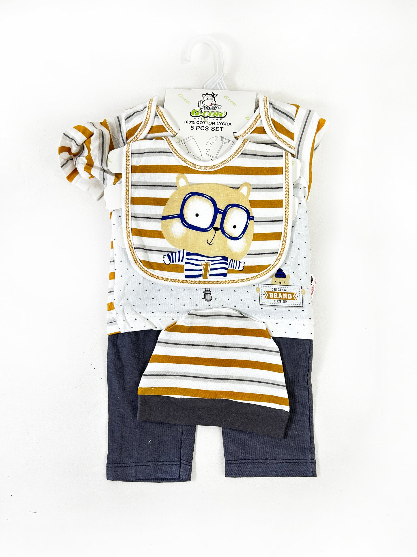 0Mth - 3Mth Bear Yellow 5Pcs Gift Set For Newborn NBGS213