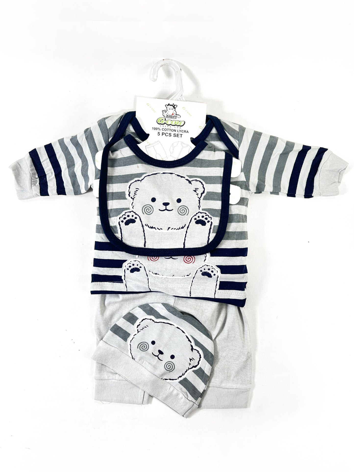 0Mth - 3Mth Kitty Grey 5Pcs Gift Set for Newborn NBGS223