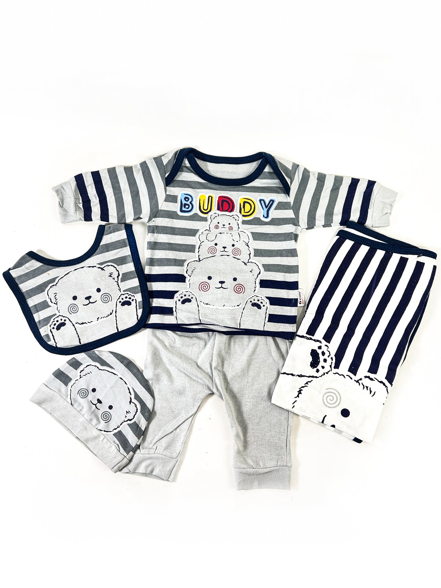 0Mth - 3Mth Kitty Grey 5Pcs Gift Set for Newborn NBGS223