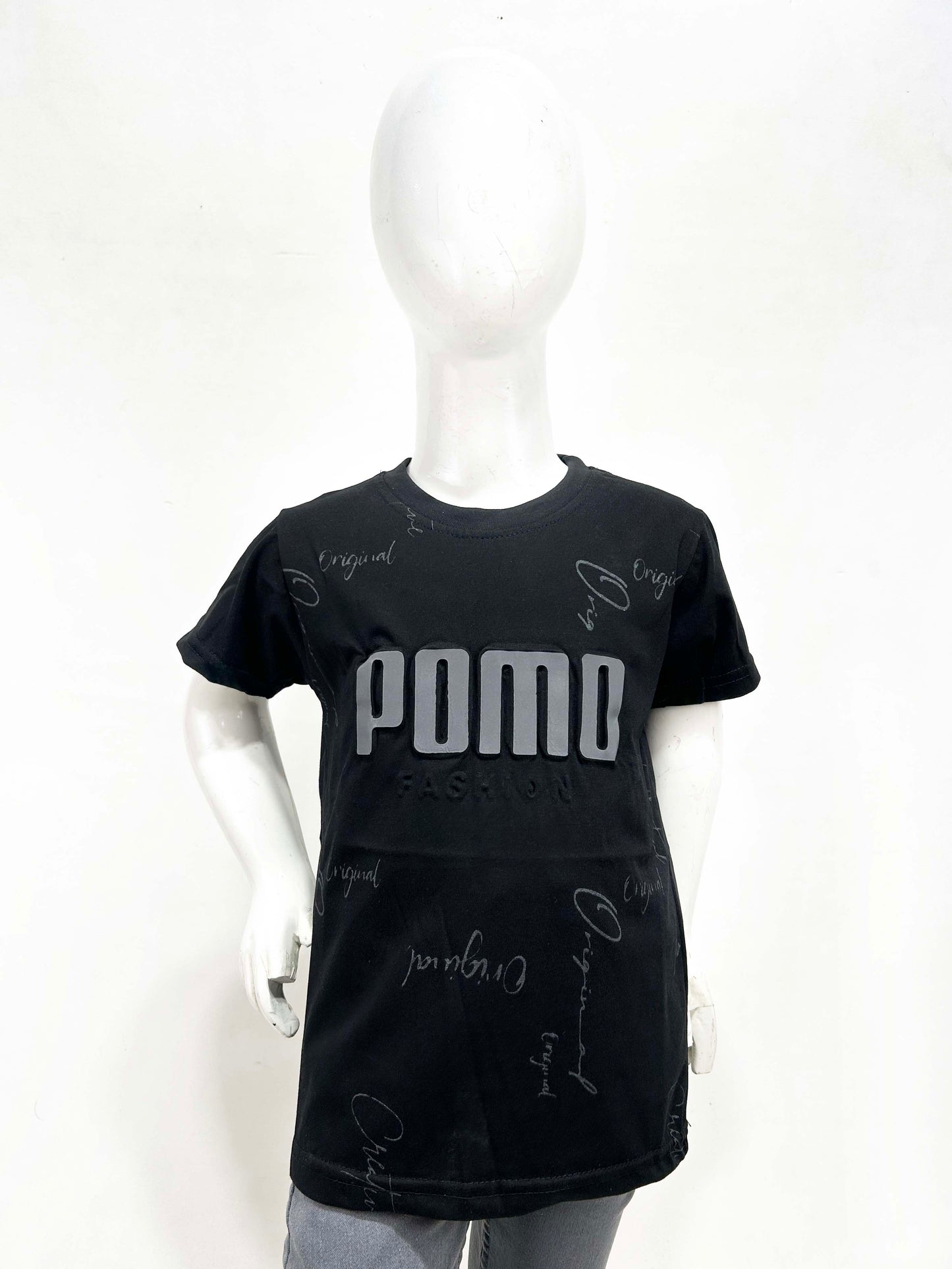 4Yrs - 9Yrs POMO Black T-Shirt For Boys SF BTS100