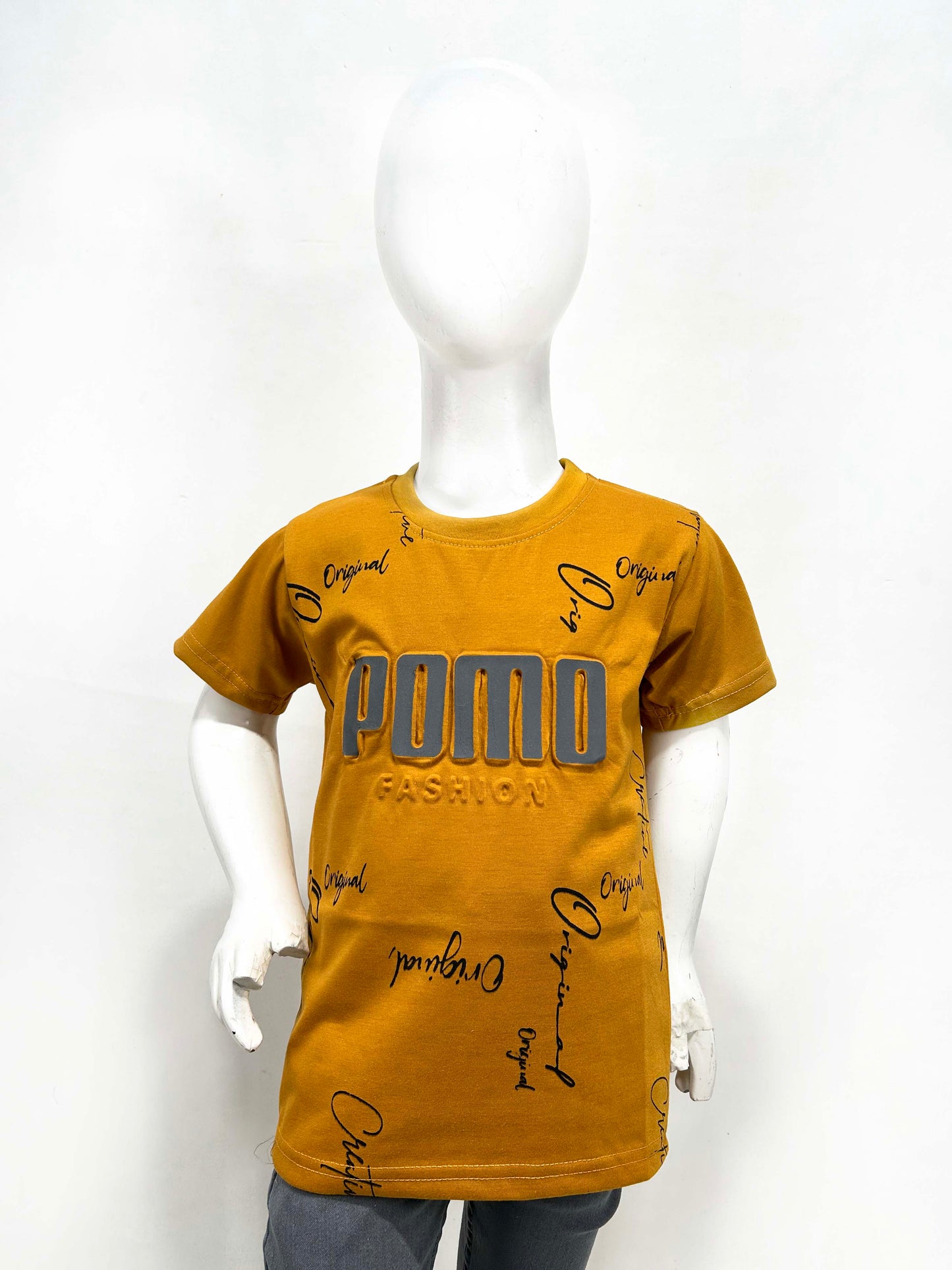 4Yrs - 9Yrs POMO Mustard T-Shirt For Boys SF BTS101