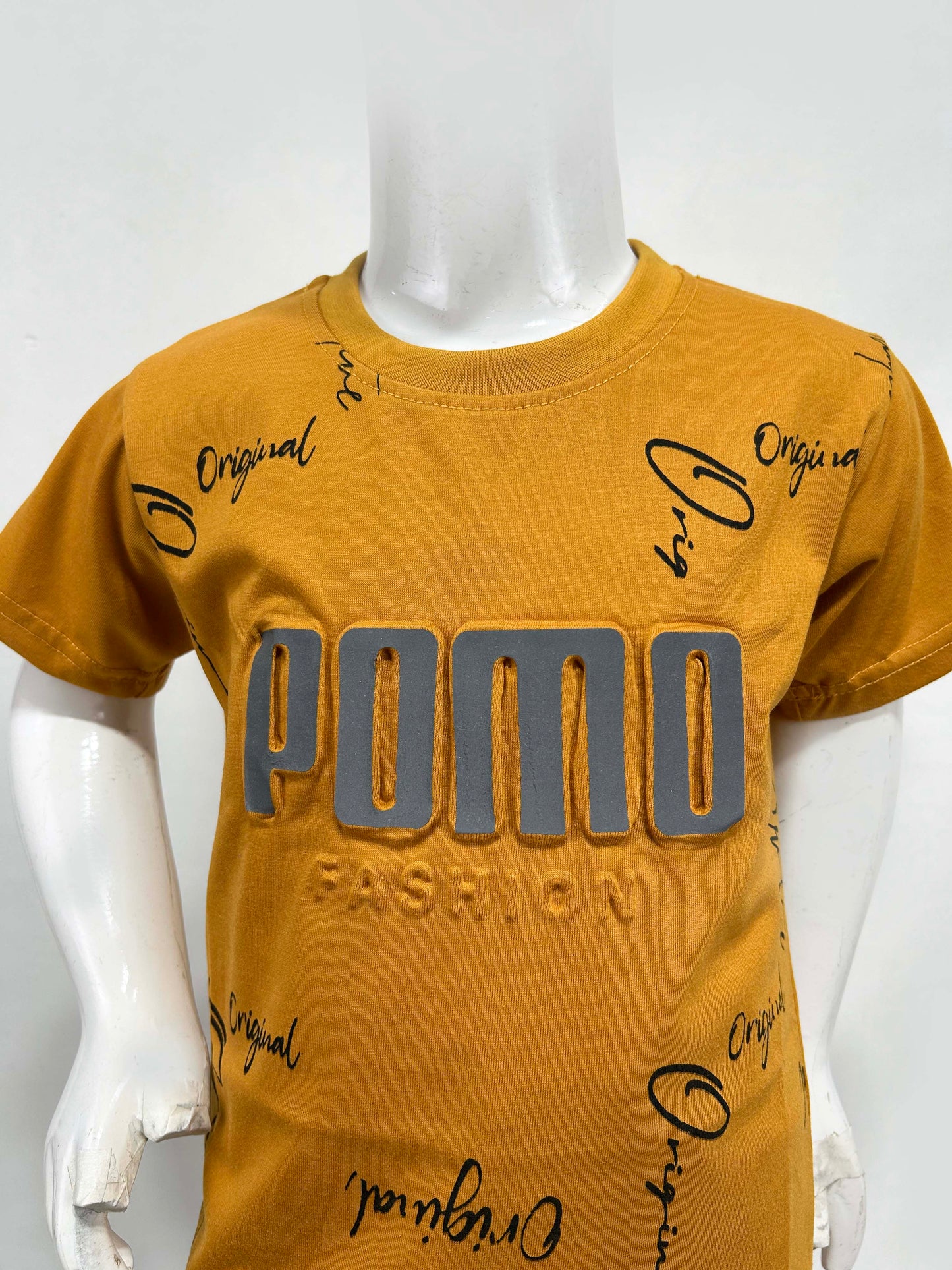 4Yrs - 9Yrs POMO Mustard T-Shirt For Boys SF BTS101