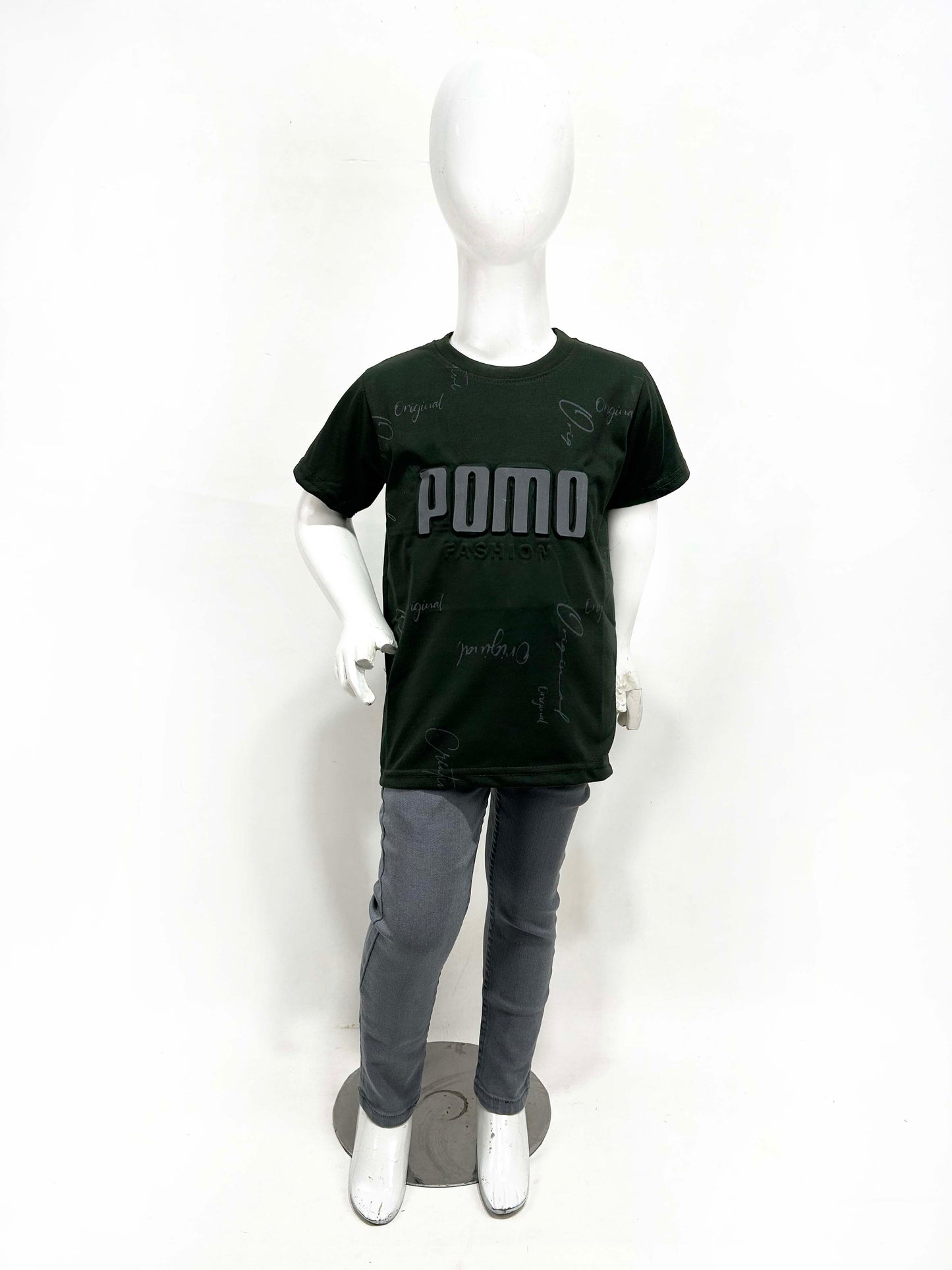 4Yrs - 9Yrs POMO Green T-Shirt For Boys SF BTS102