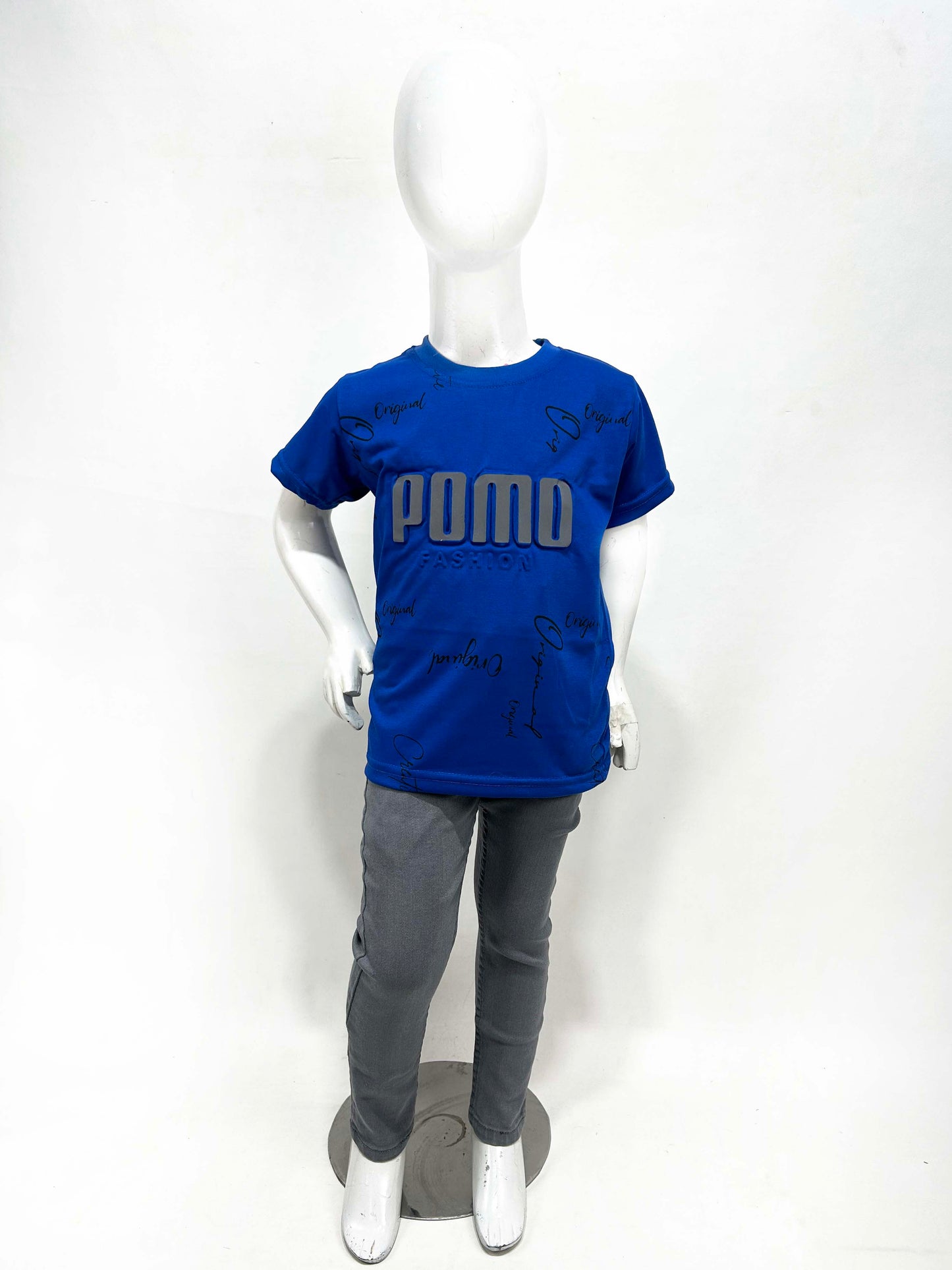 4Yrs - 9Yrs POMO Blue T-Shirt For Boys SF BTS103