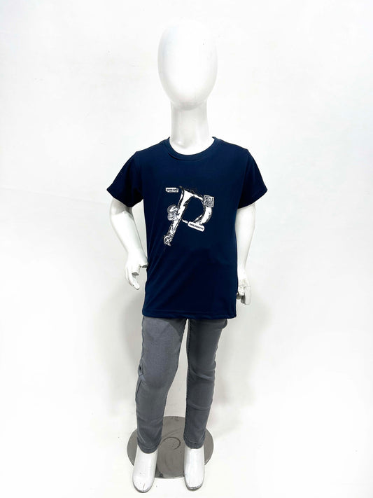 4Yrs - 9Yrs Gaplos Navy Blue T-Shirt For Boys SF BTS96