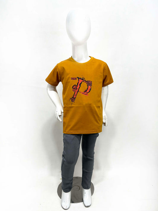 4Yrs - 9Yrs Gaplos Mustard T-Shirt For Boys SF BTS98