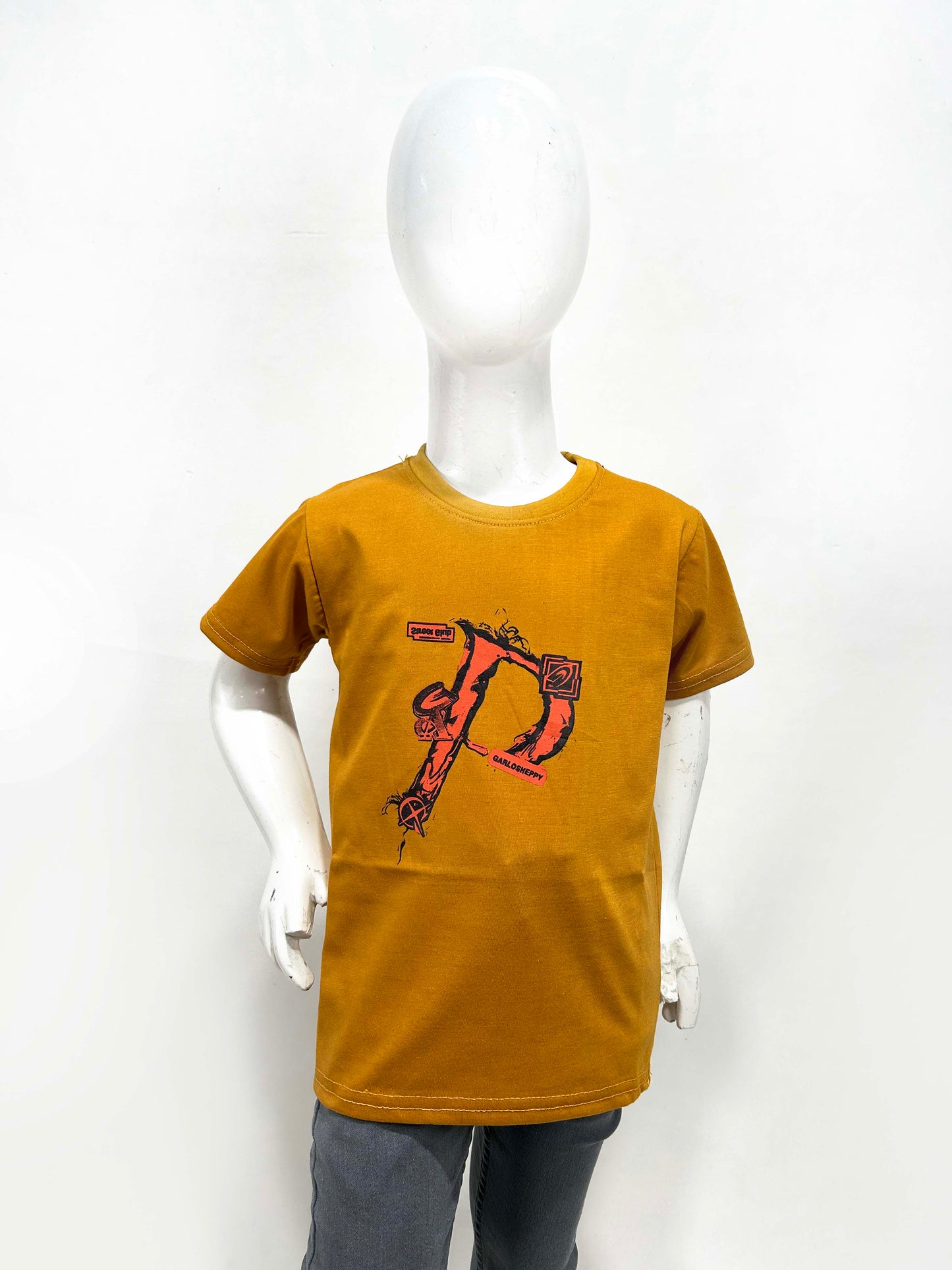4Yrs - 9Yrs Gaplos Mustard T-Shirt For Boys SF BTS98