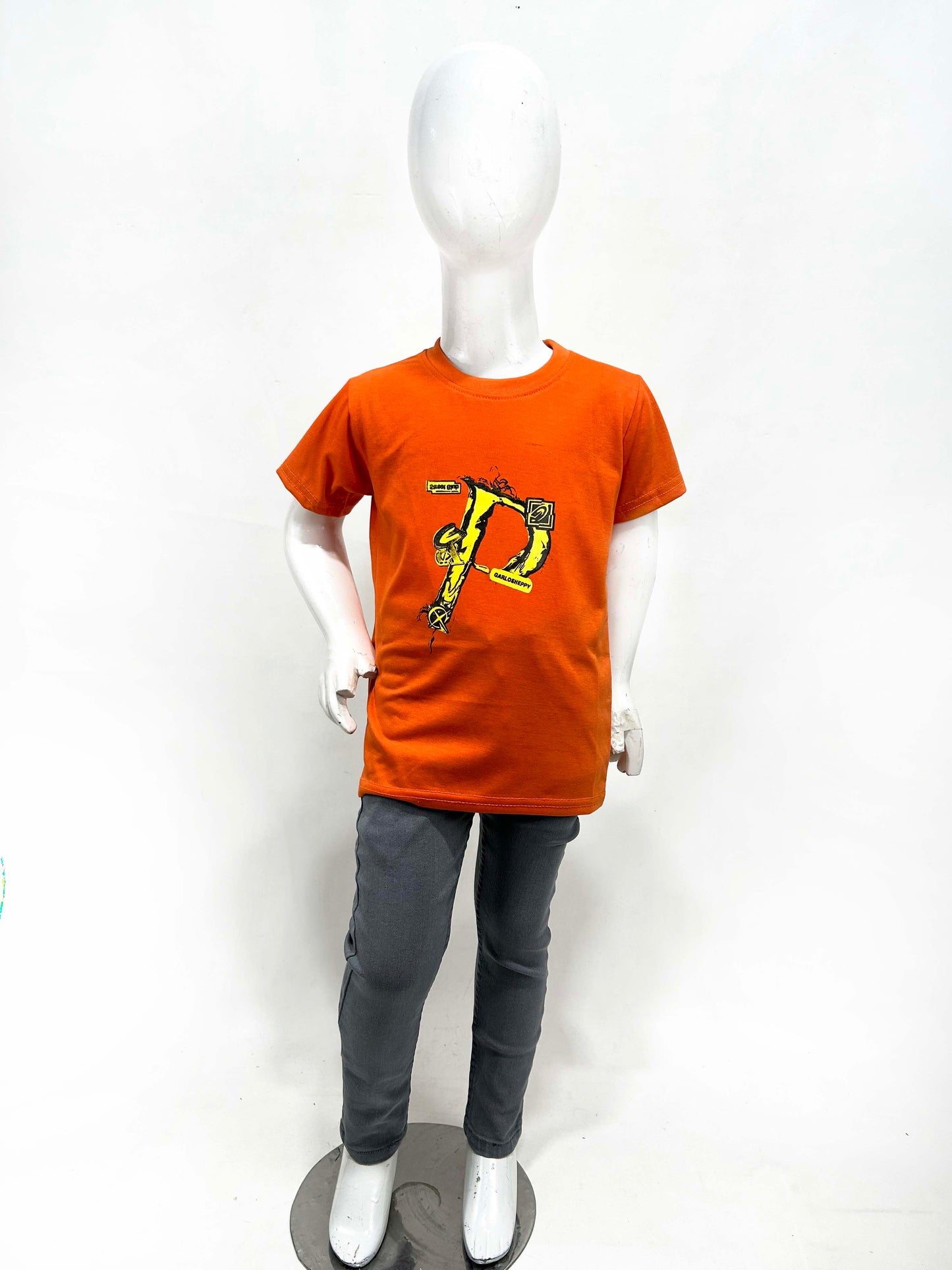 4Yrs - 9Yrs Gaplos Orange T-Shirt For Boys SF BTS99