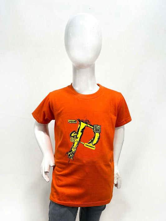 4Yrs - 9Yrs Gaplos Orange T-Shirt For Boys SF BTS99