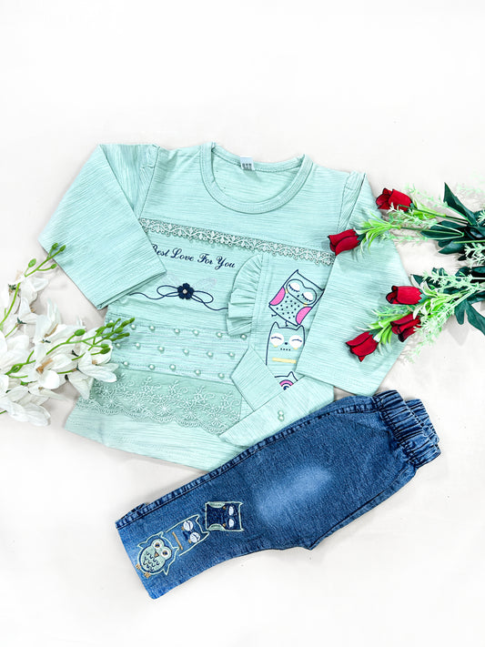 1Yr - 4Yrs Owal Ferozi Suit For Girls SG GS268