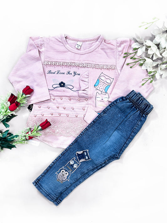 1Yr - 4Yrs Owal Light Pink Suit For Girls SG GS269