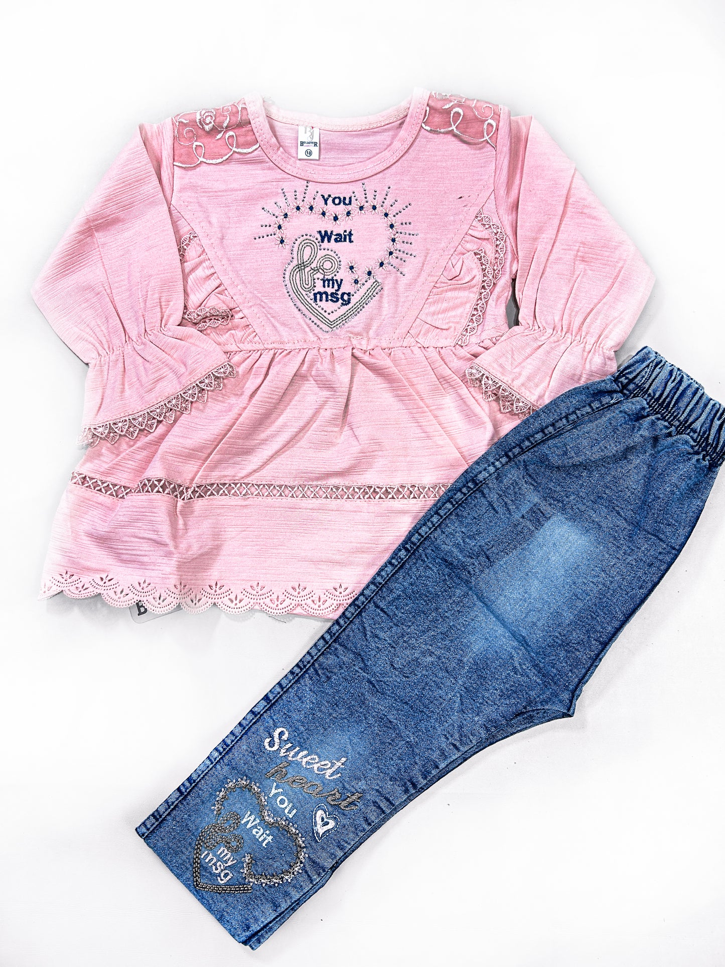 1Yr - 4Yrs Heart Pink Suit For Girls SG GS270