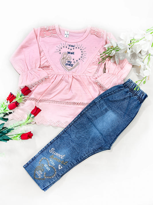 1Yr - 4Yrs Heart Pink Suit For Girls SG GS270