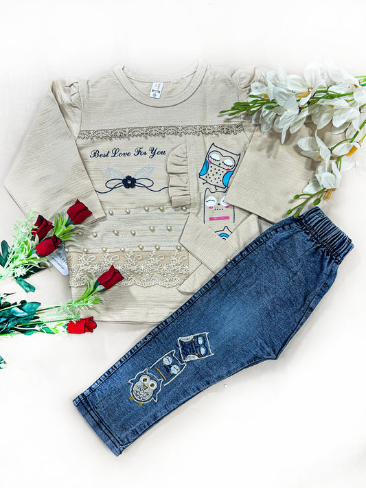 1Yr - 4Yrs Owal Fawn Suit For Girls SG GS274