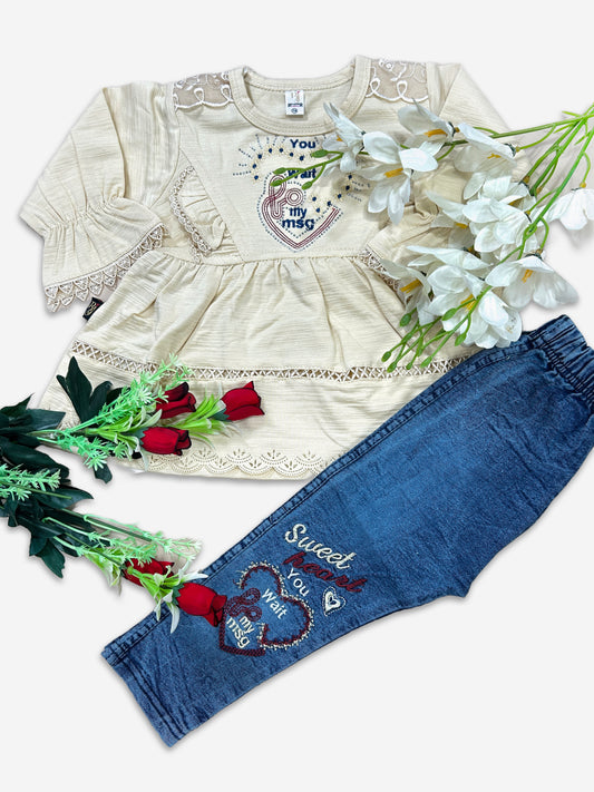 1Yr - 4Yrs Heart Fawn Suit For Girls SG GS276