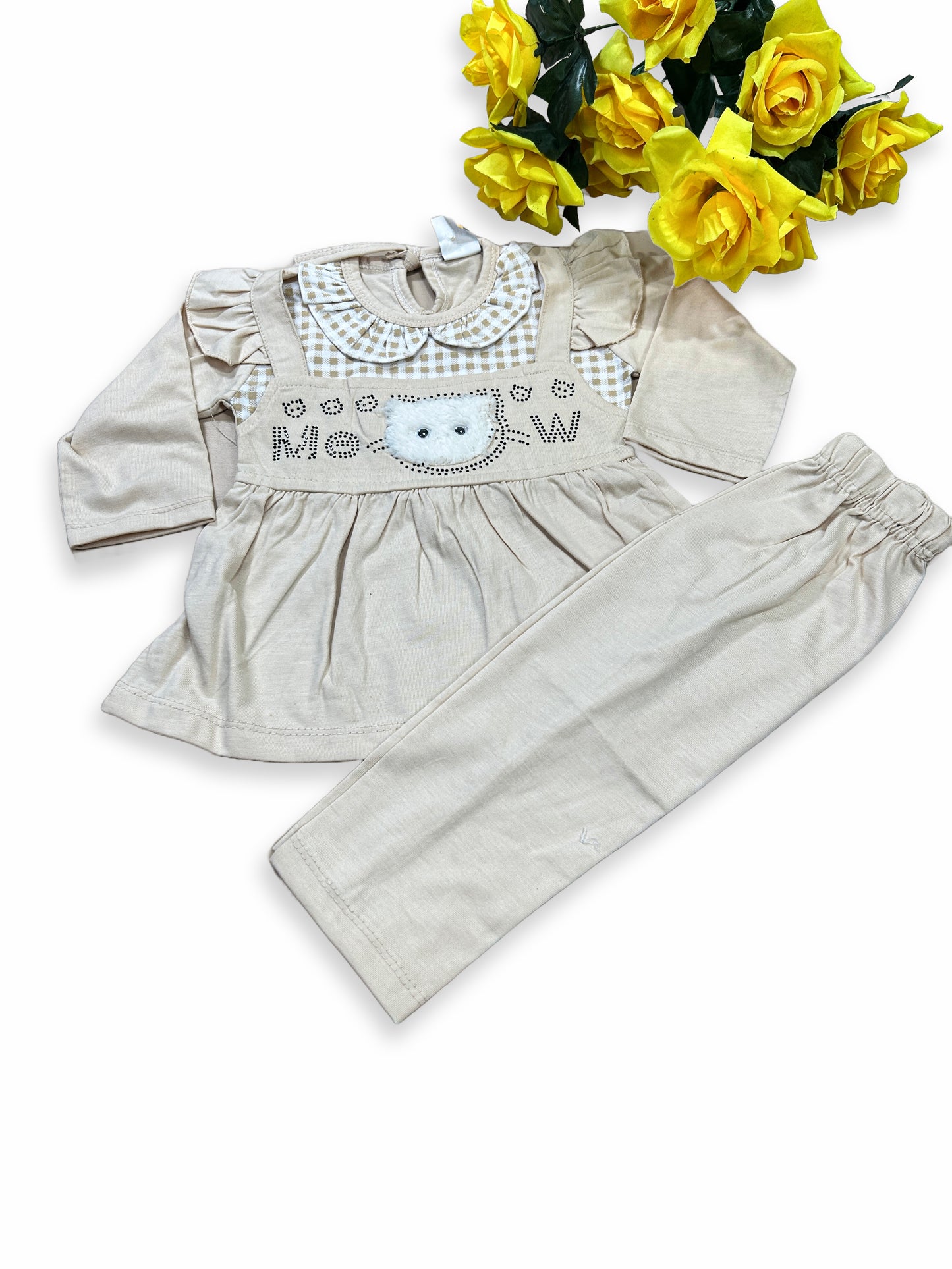1Yr - 4Yrs Meow Light Brown Suit For Girls SG GS278