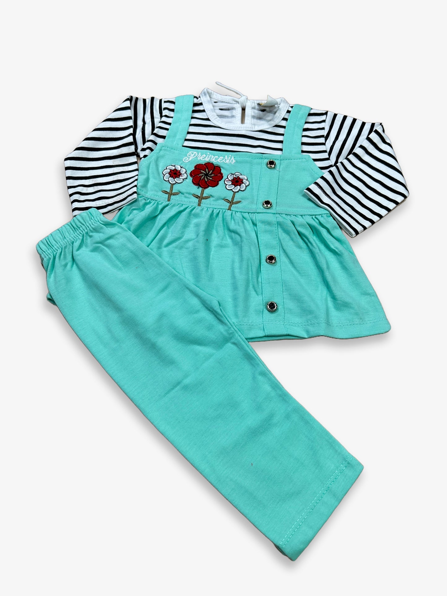 1Yr - 4Yrs Flowers Ferozi Suit For Girls SG GS281