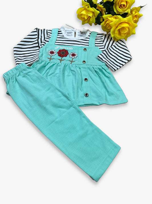 1Yr - 4Yrs Flowers Ferozi Suit For Girls SG GS281