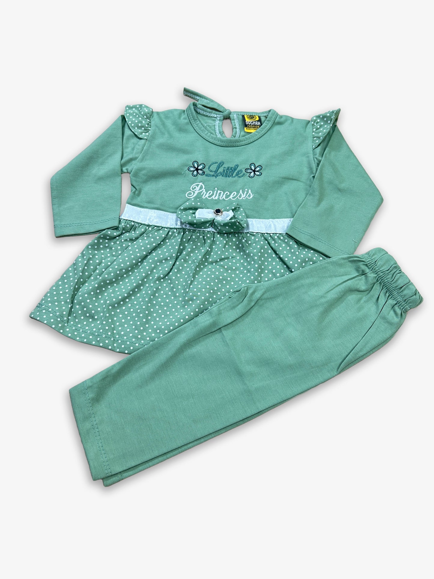 1Yr - 4Yrs Little Princess Green Suit For Girls SG GS283