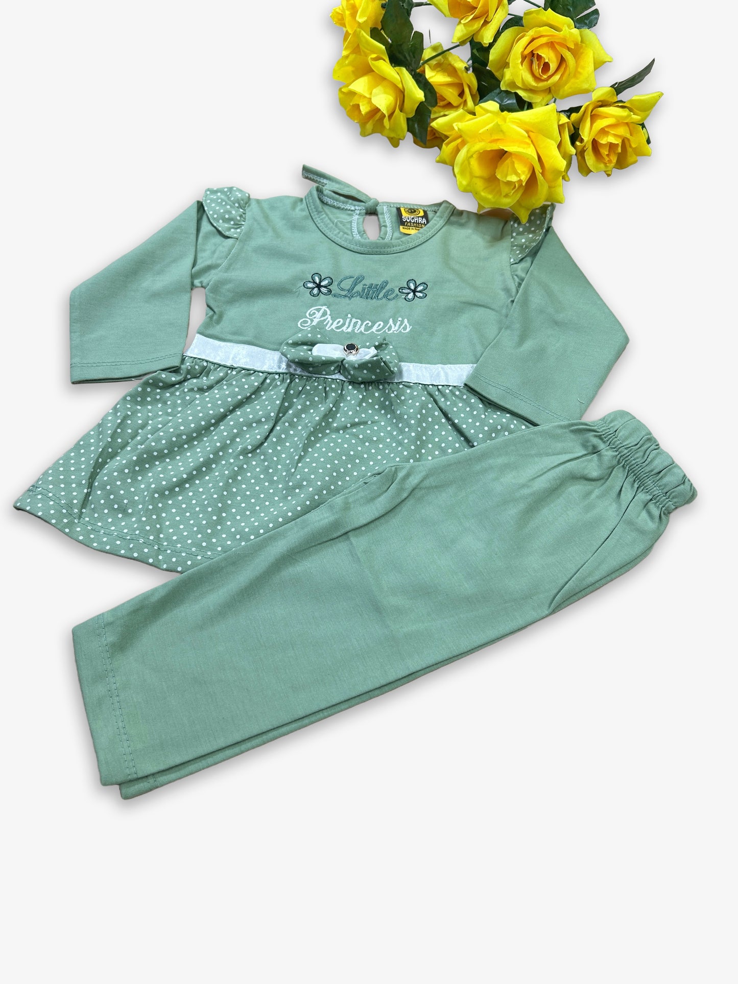 1Yr - 4Yrs Little Princess Green Suit For Girls SG GS283