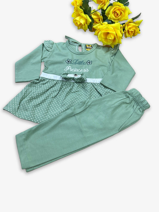 1Yr - 4Yrs Little Princess Green Suit For Girls SG GS283
