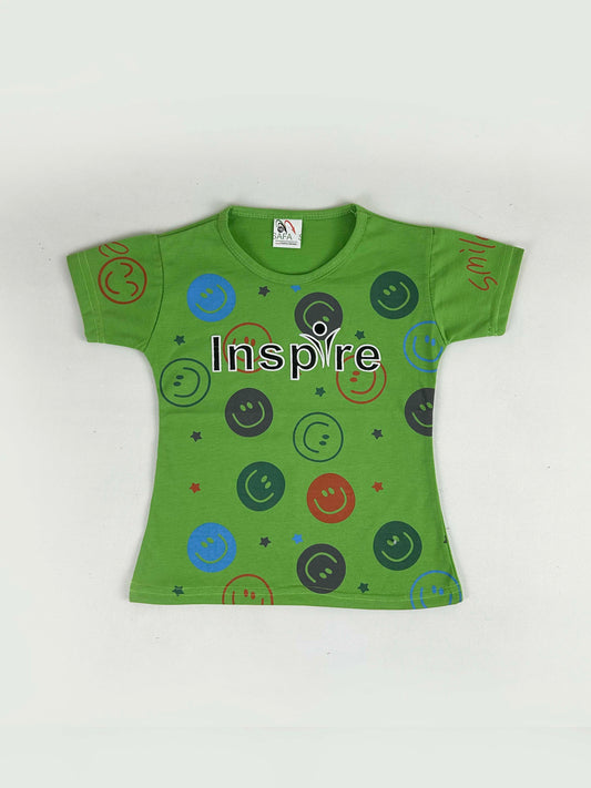 2.5Yrs - 7Yrs Inspire Green T-Shirt For Girls SF GTS50