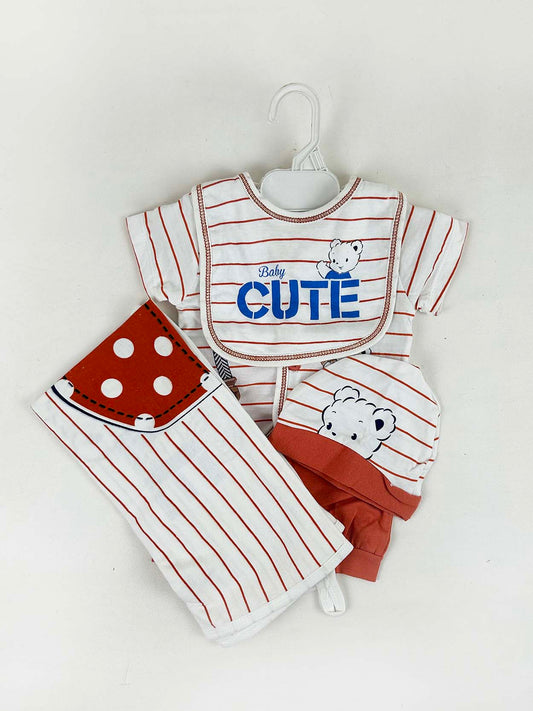 0Mth - 3Mth Cute Red 5Pcs Gift Set For Newborn HG NBGS186