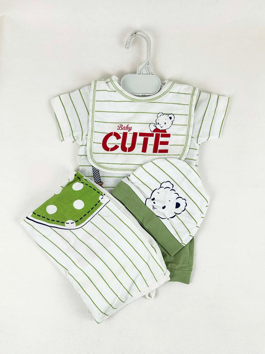 0Mth - 3Mth Cute Green 5Pcs Gift Set For Newborn HG NBGS187