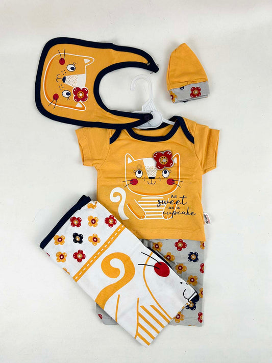 0Mth - 3Mth Sweet Yellow 5Pcs Gift Set For Newborn HG NBGS188