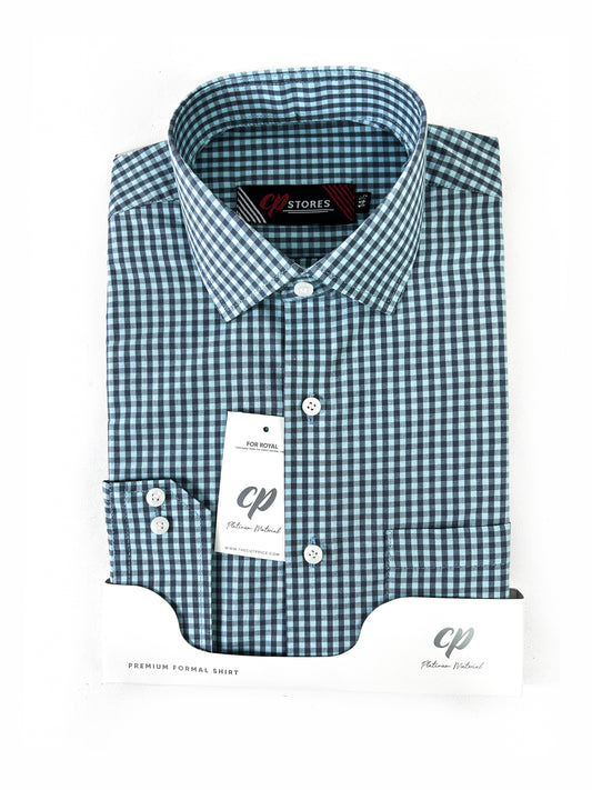 Ferozi Micro Check Formal Dress Shirt For Men