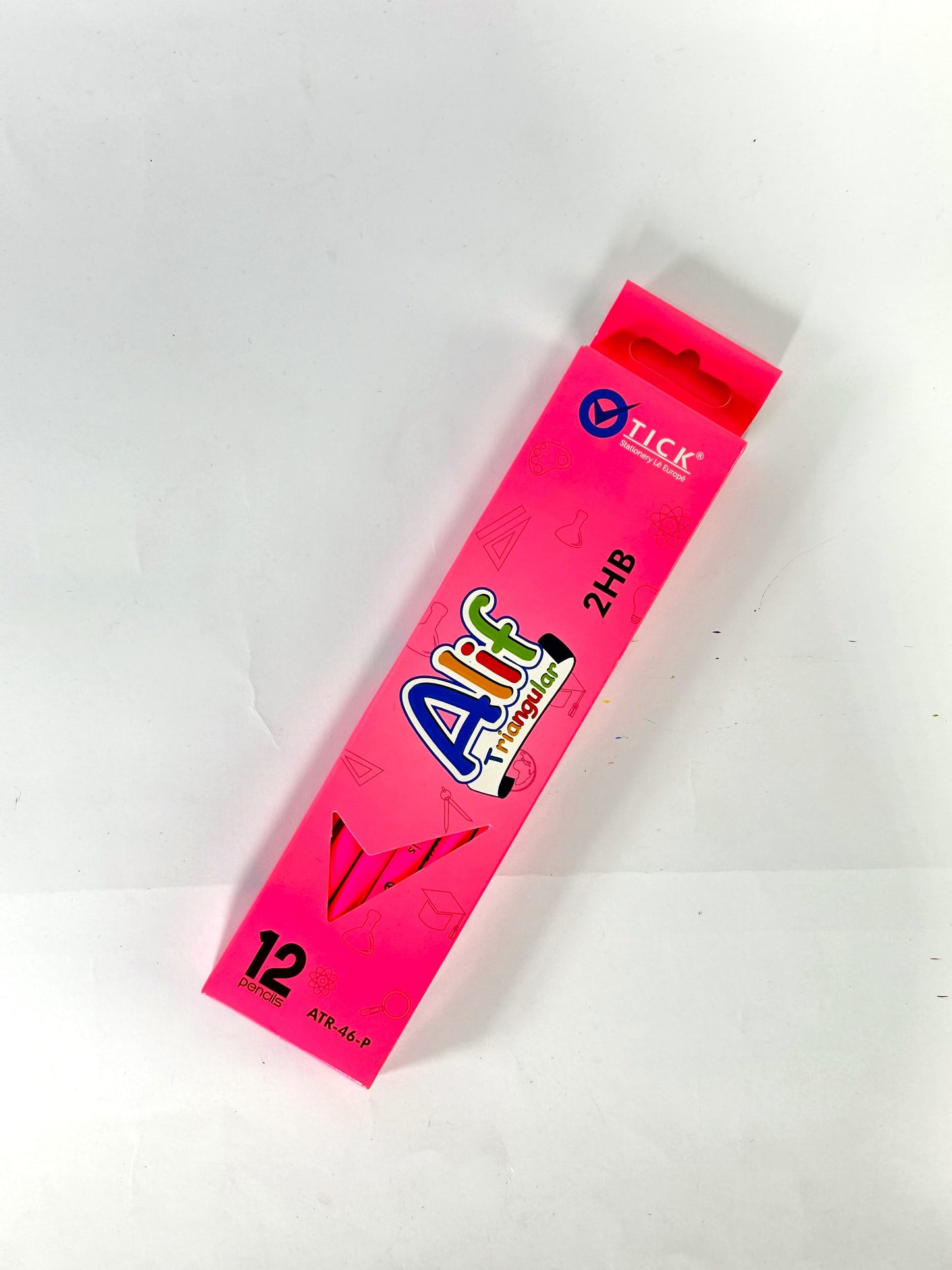 Tick ALIF Pink Hexagonal Eraser tip Pencil 12 PCS Pack
