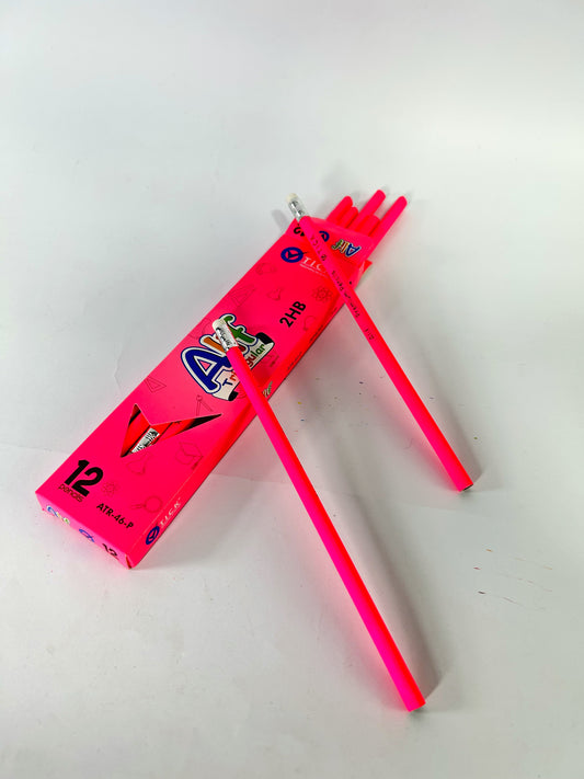 Tick ALIF Pink Hexagonal Eraser tip Pencil 12 PCS Pack
