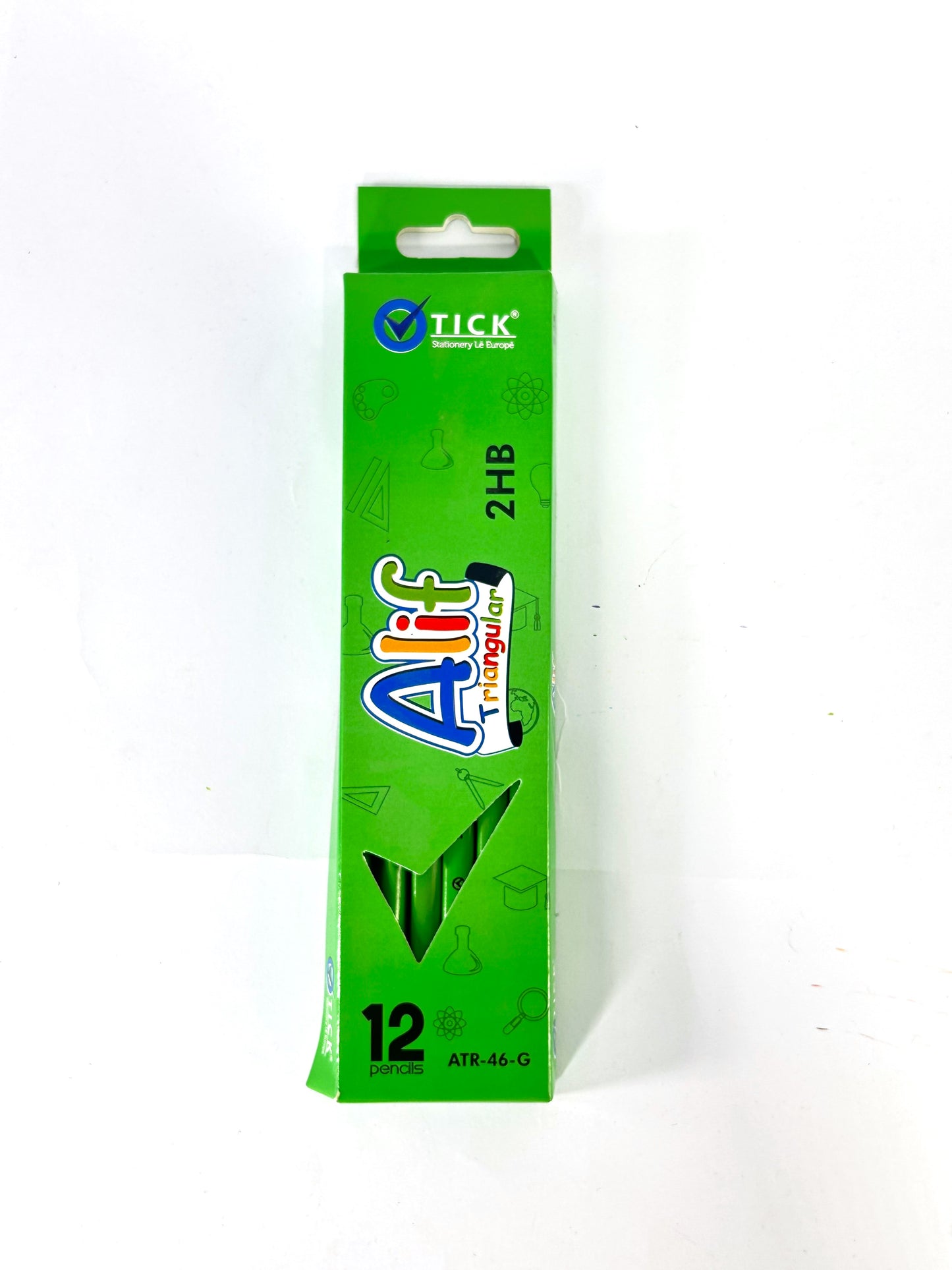 Tick ALIF Green Hexagonal Eraser tip Pencil 12 PCS Pack