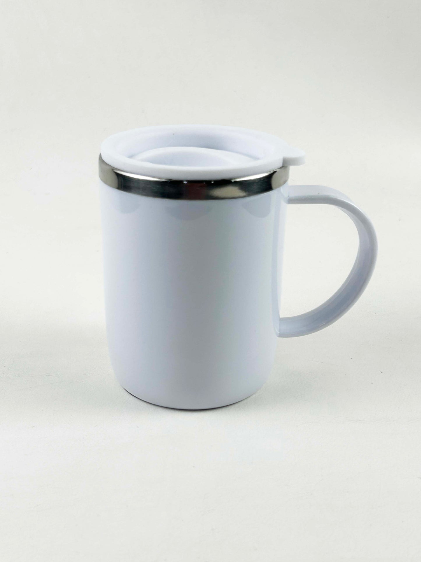 Grey Stainless Steel Coffee Mug With Cap - 400ML CM22