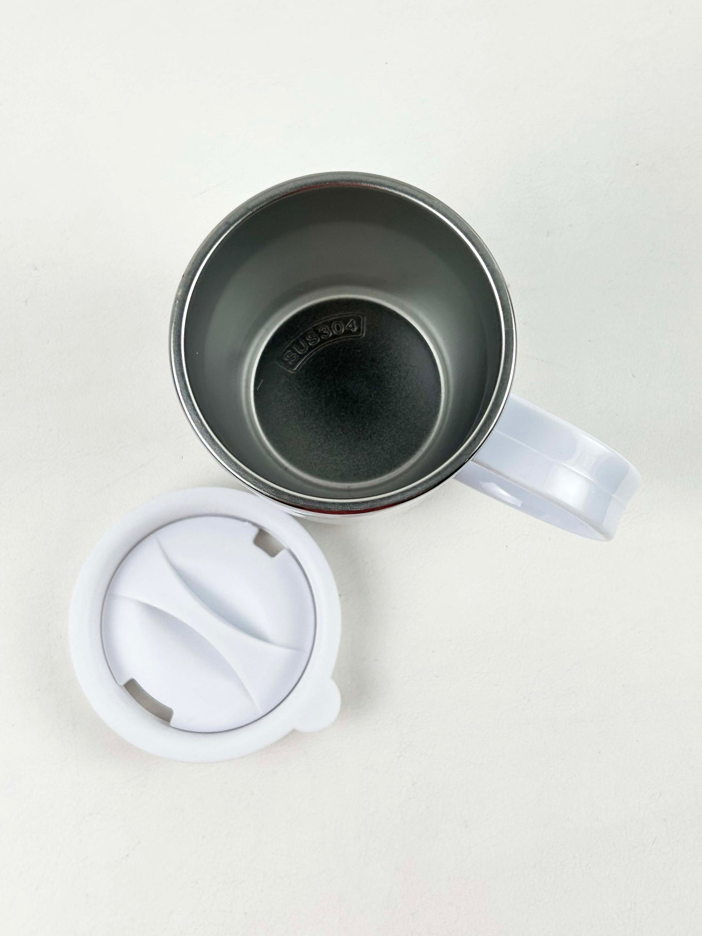 Grey Stainless Steel Coffee Mug With Cap - 400ML CM22