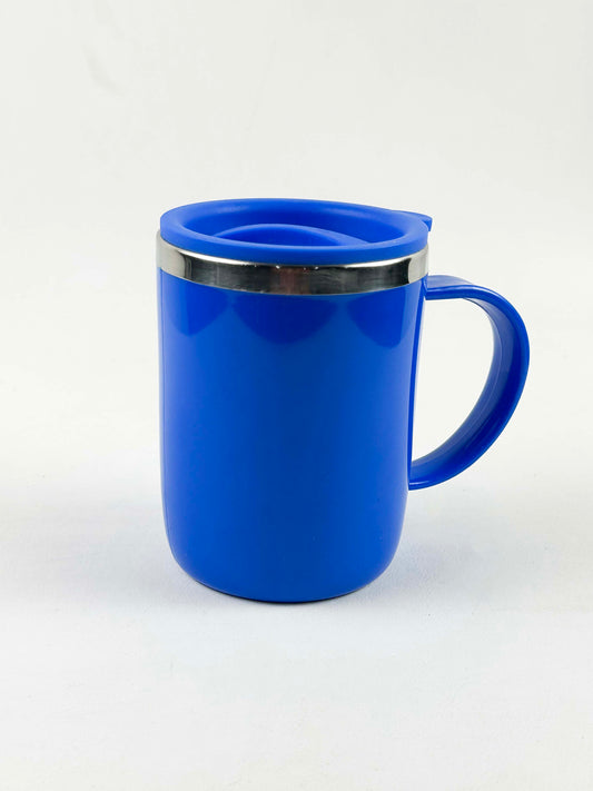 Blue Stainless Steel Coffee Mug With Cap - 400ML CM23