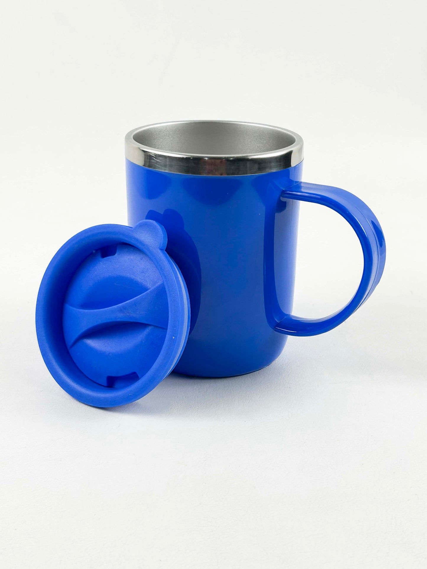 Blue Stainless Steel Coffee Mug With Cap - 400ML CM23
