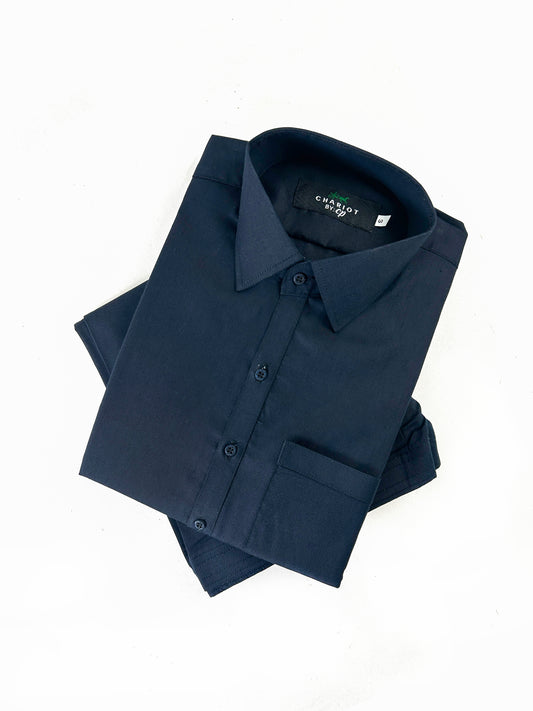 828\2-7 Dark Navy Blue Plain Stitched Suit Kameez Shalwar For Men MSK231