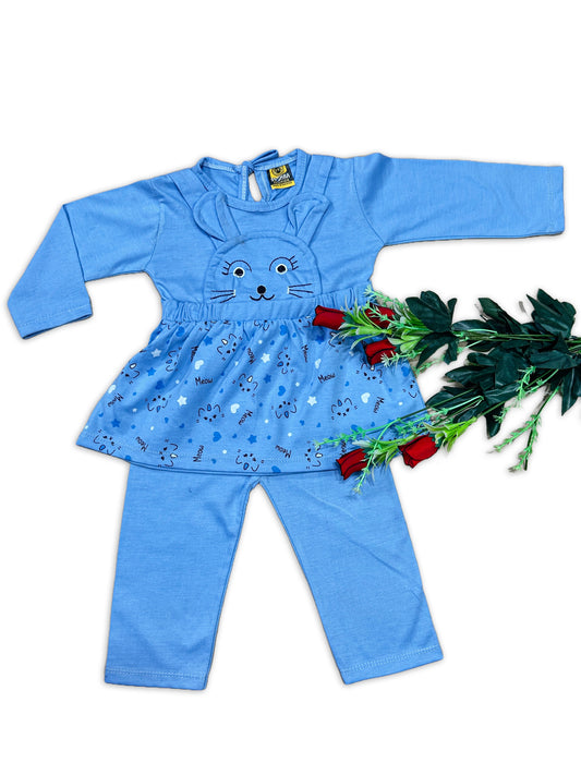 1Yr - 4Yrs Cat Blue Suit For Girls SF GS286