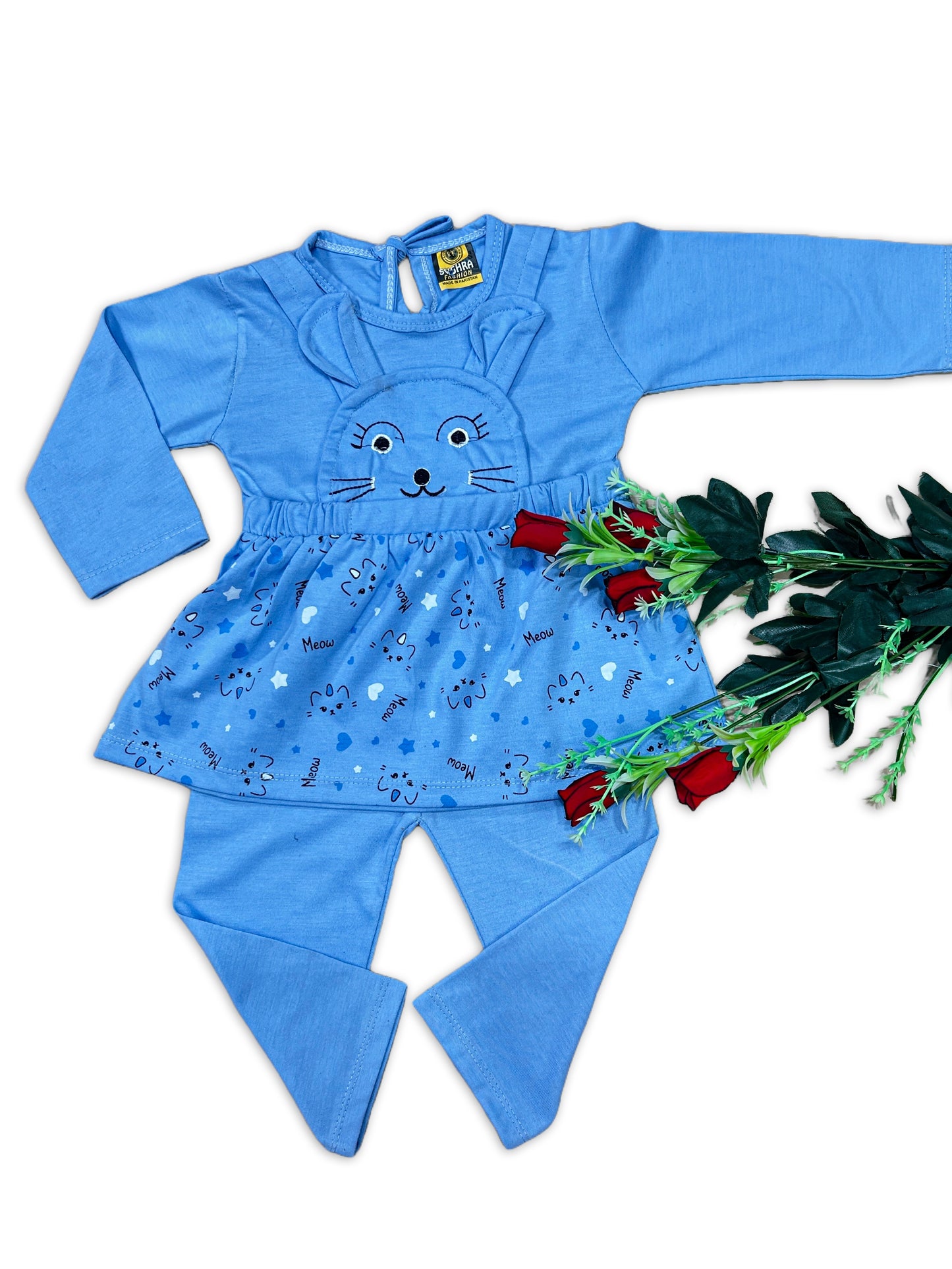 1Yr - 4Yrs Cat Blue Suit For Girls SF GS286