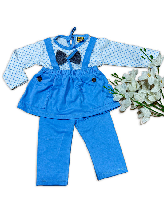 1Yr - 4Yrs Bow Blue Suit For Girls SF GS291
