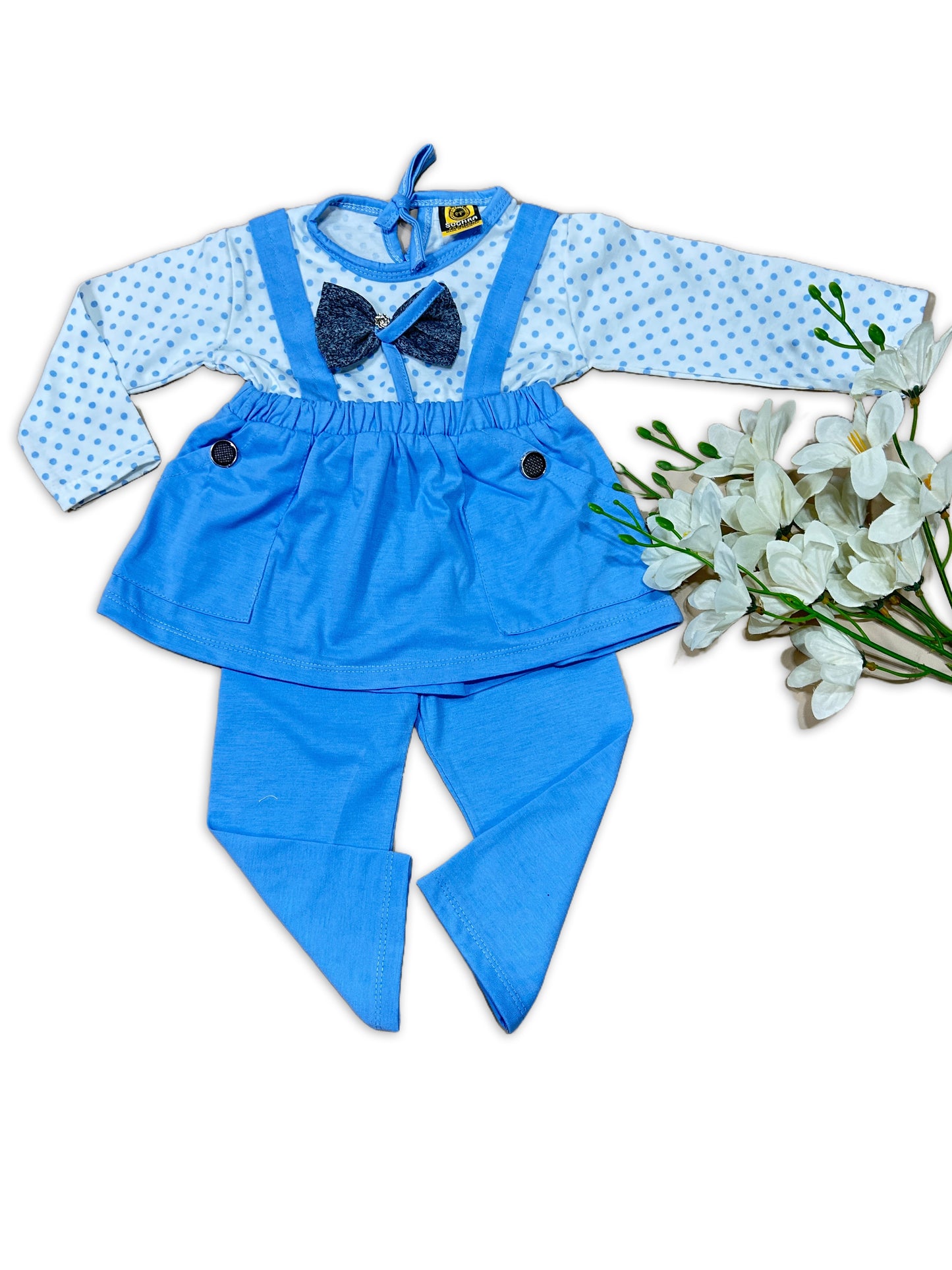 1Yr - 4Yrs Bow Blue Suit For Girls SF GS291