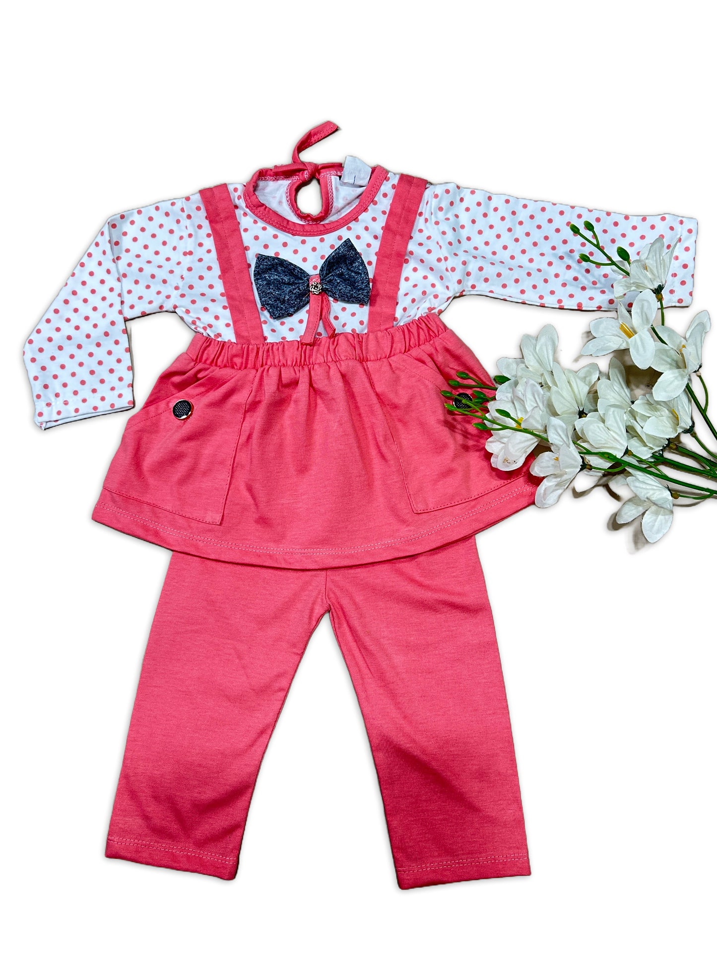 3Mth - 9Mth Bow Pink for Newborn Baby Suit  SF NBS555