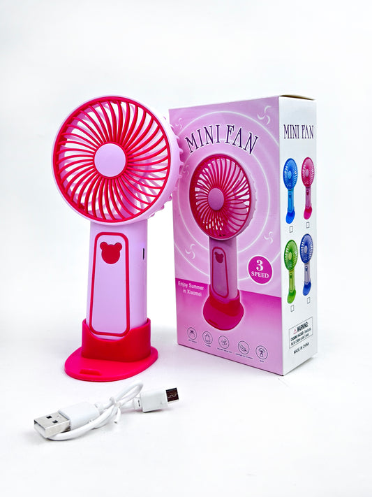 Rechargeable Mini Portable Fan Pink KTY146