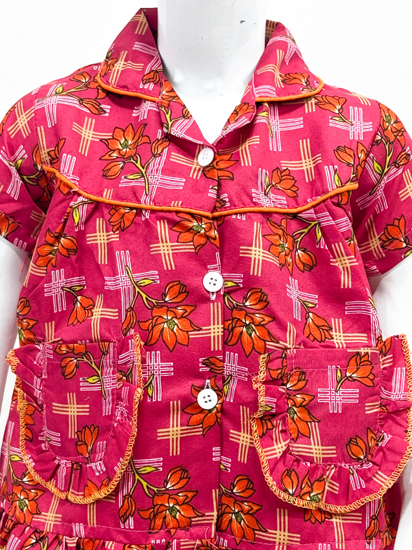 1Yrs - 5Yrs Pink Cotton Night Suit For Girls NG GNS19